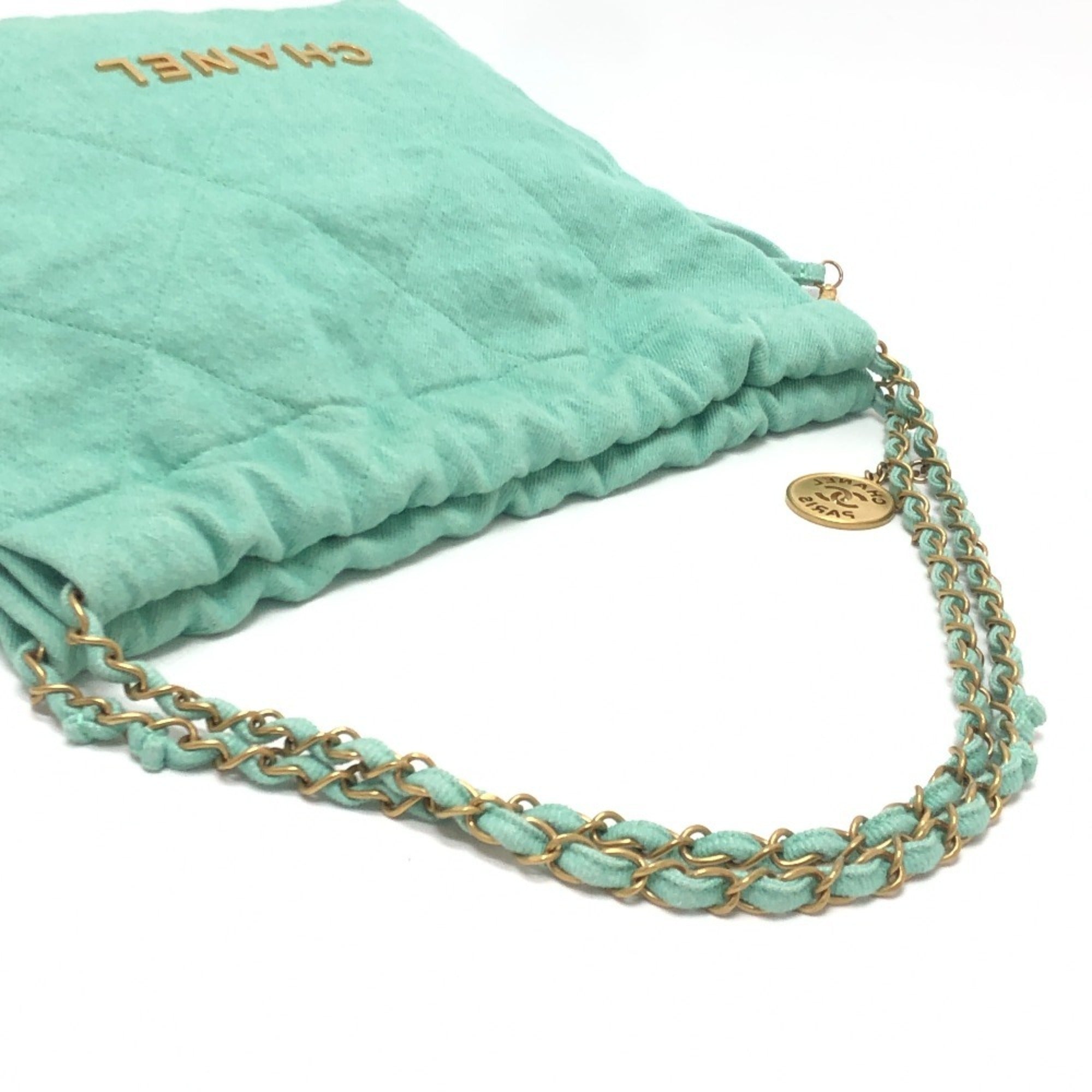 Chanel Matelasse Green Turquoise Denim Handbag Shoulder Bag (Pre-Owned)
