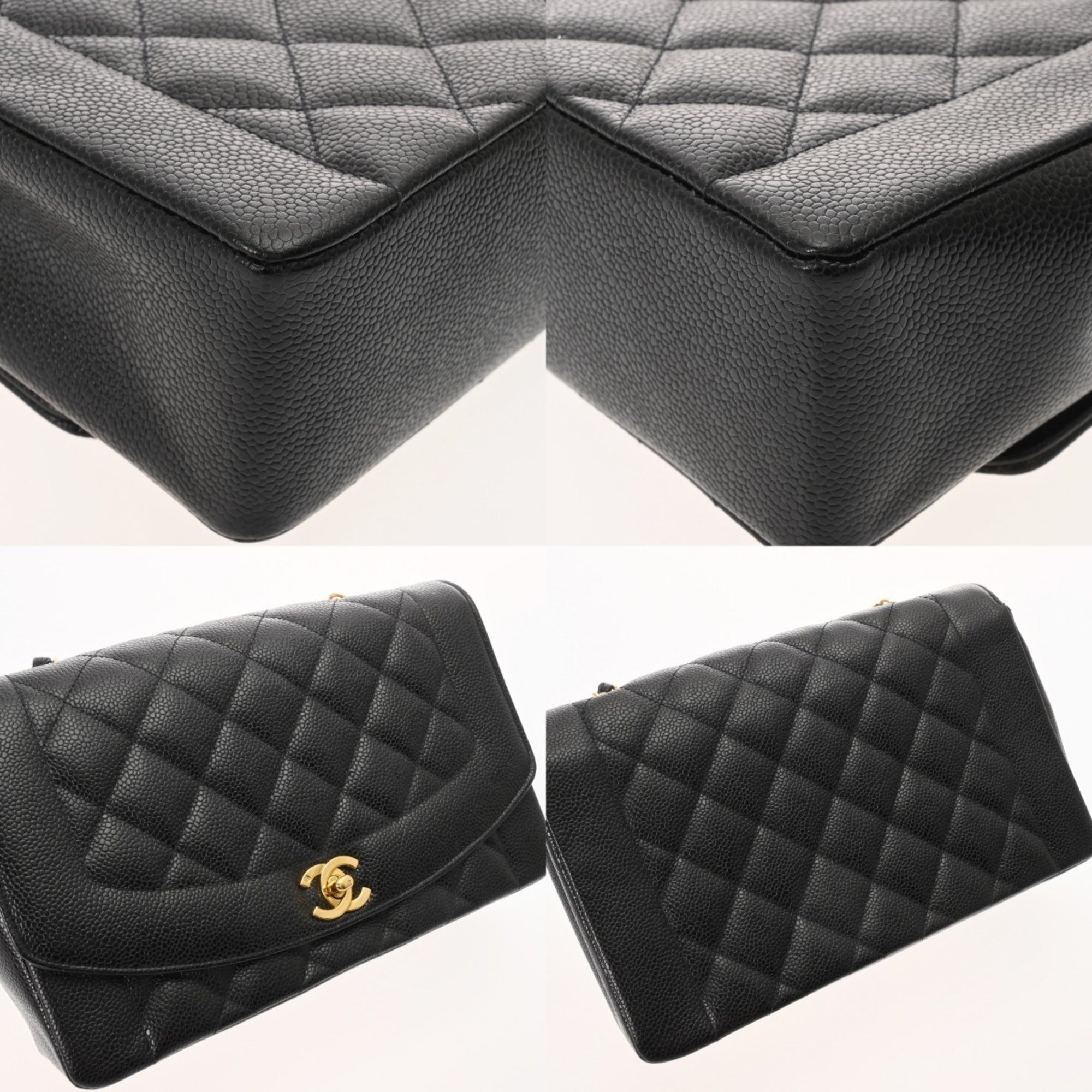Chanel Black Grained Calfskin Shoulder Bag (Pre-Owned)