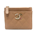 Chanel Beige Grained Calfskin Wallet (Bi-Fold) (Pre-Owned)