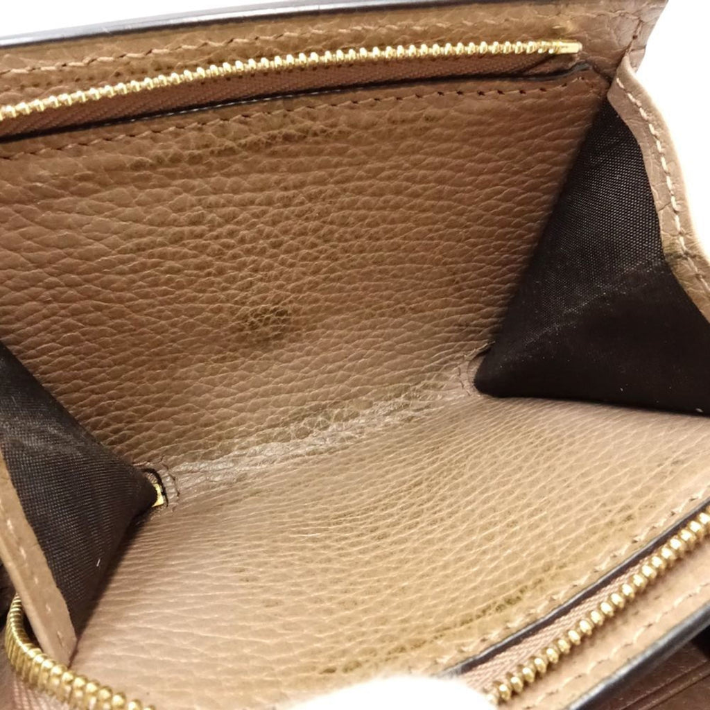 Gucci Beige Pink Beige Canvas Leather Wallet (Bi-Fold) (Pre-Owned)