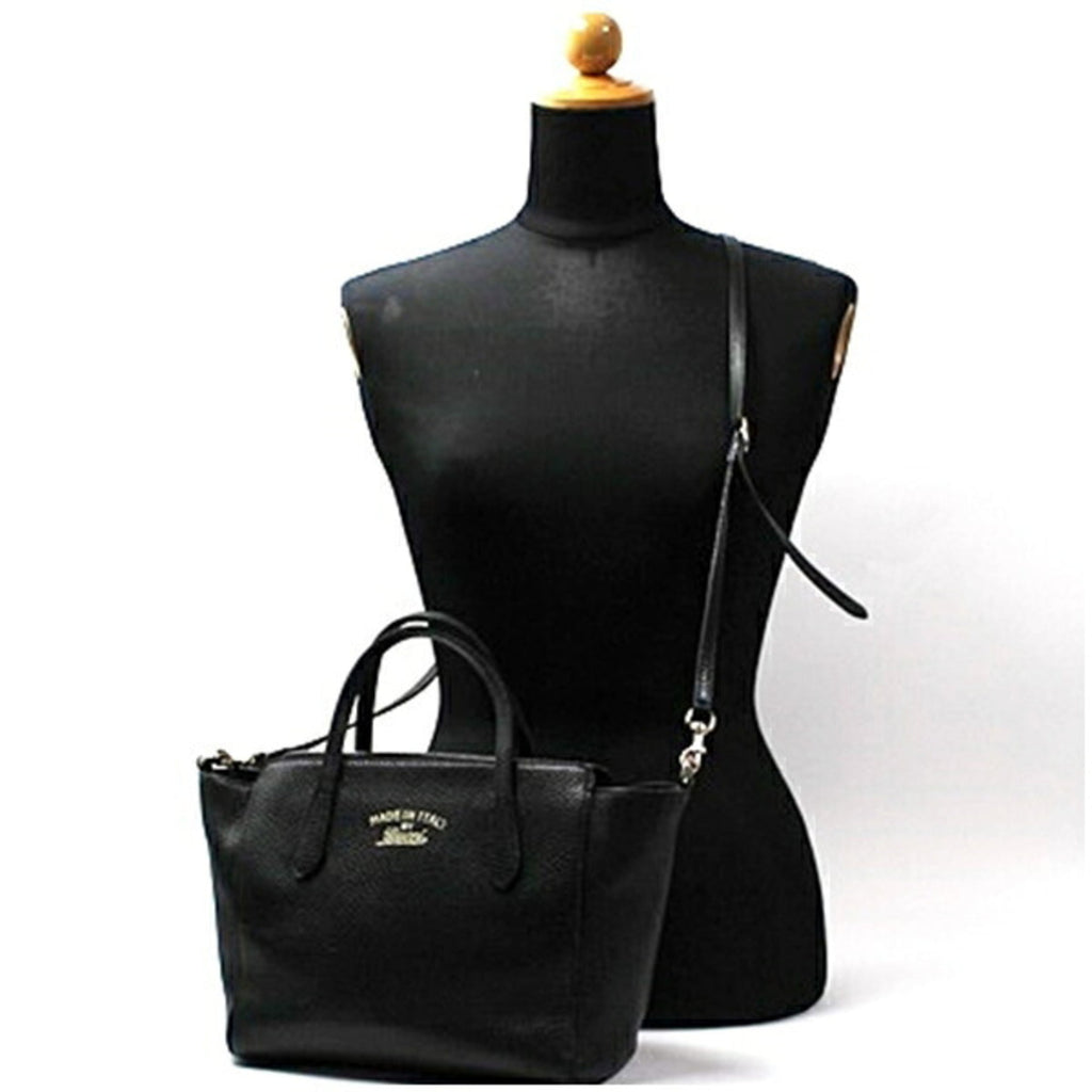 Gucci Dark Navy Leather Handbag Shoulder Bag (Pre-Owned)