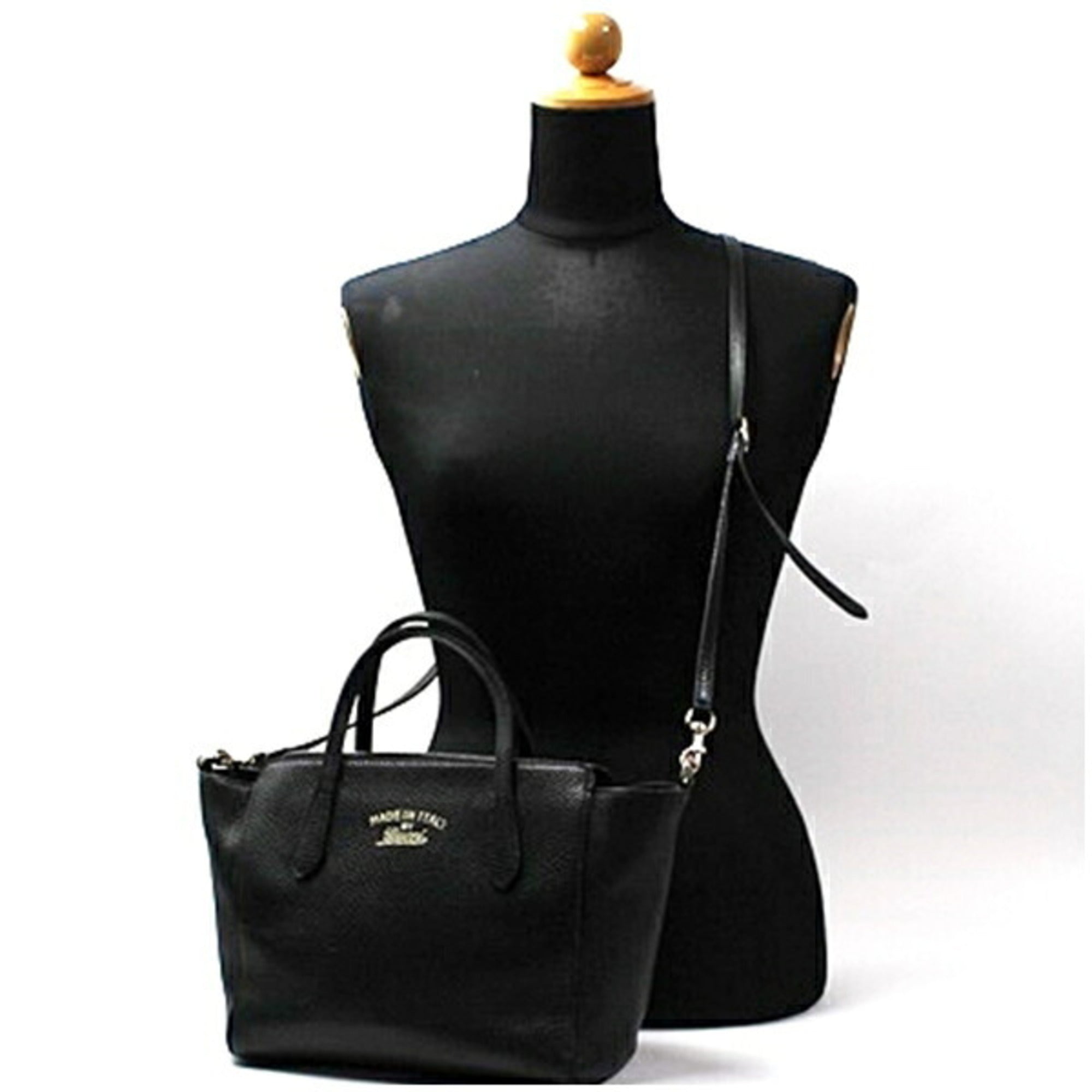 Gucci Dark Navy Leather Handbag Shoulder Bag (Pre-Owned)