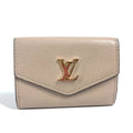 Louis Vuitton Beige Grayish Leather Wallet (Tri-Fold) (Pre-Owned)