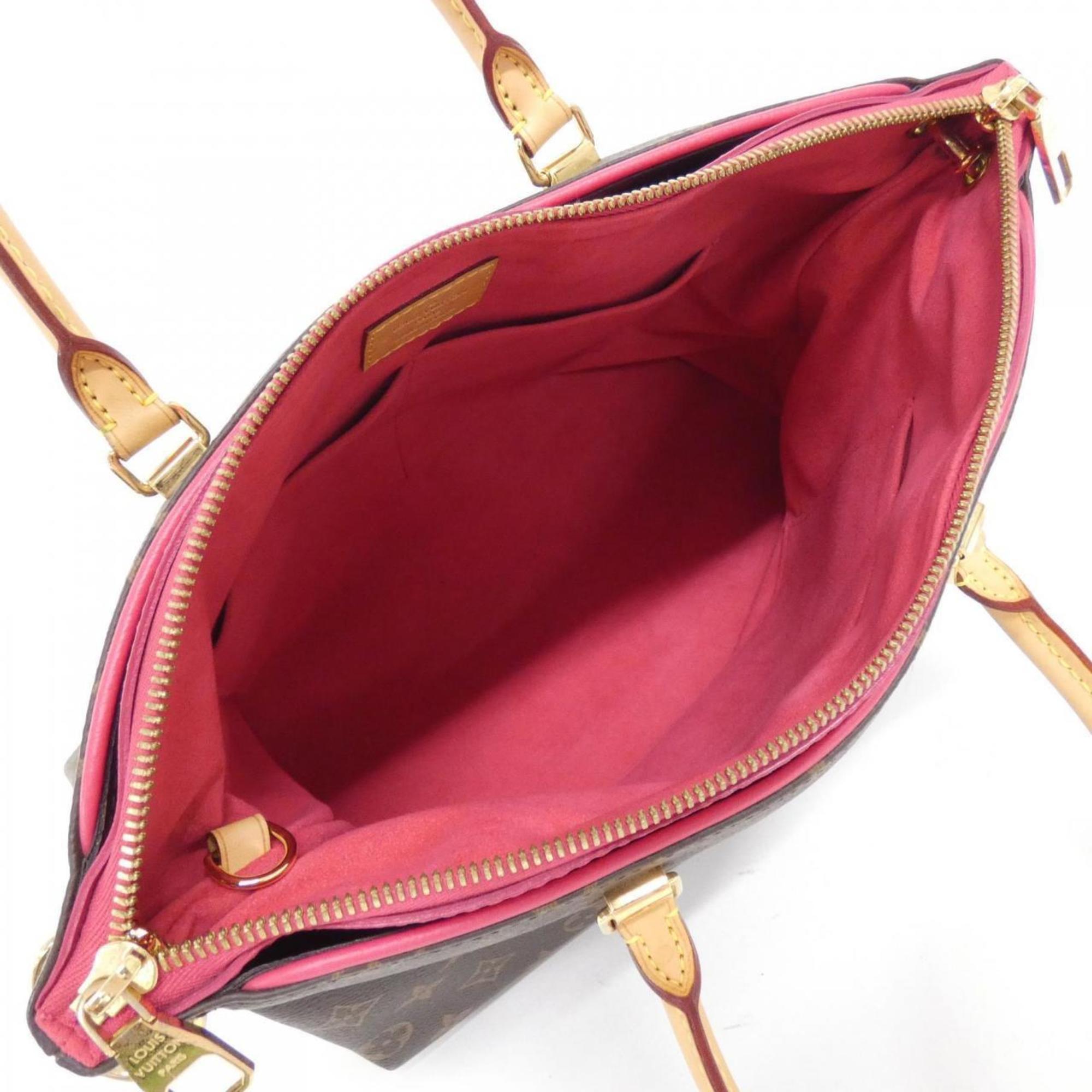 Louis Vuitton Monogram Marron Rose Litchi Coated Canvas Leather Handbag (Pre-Owned)