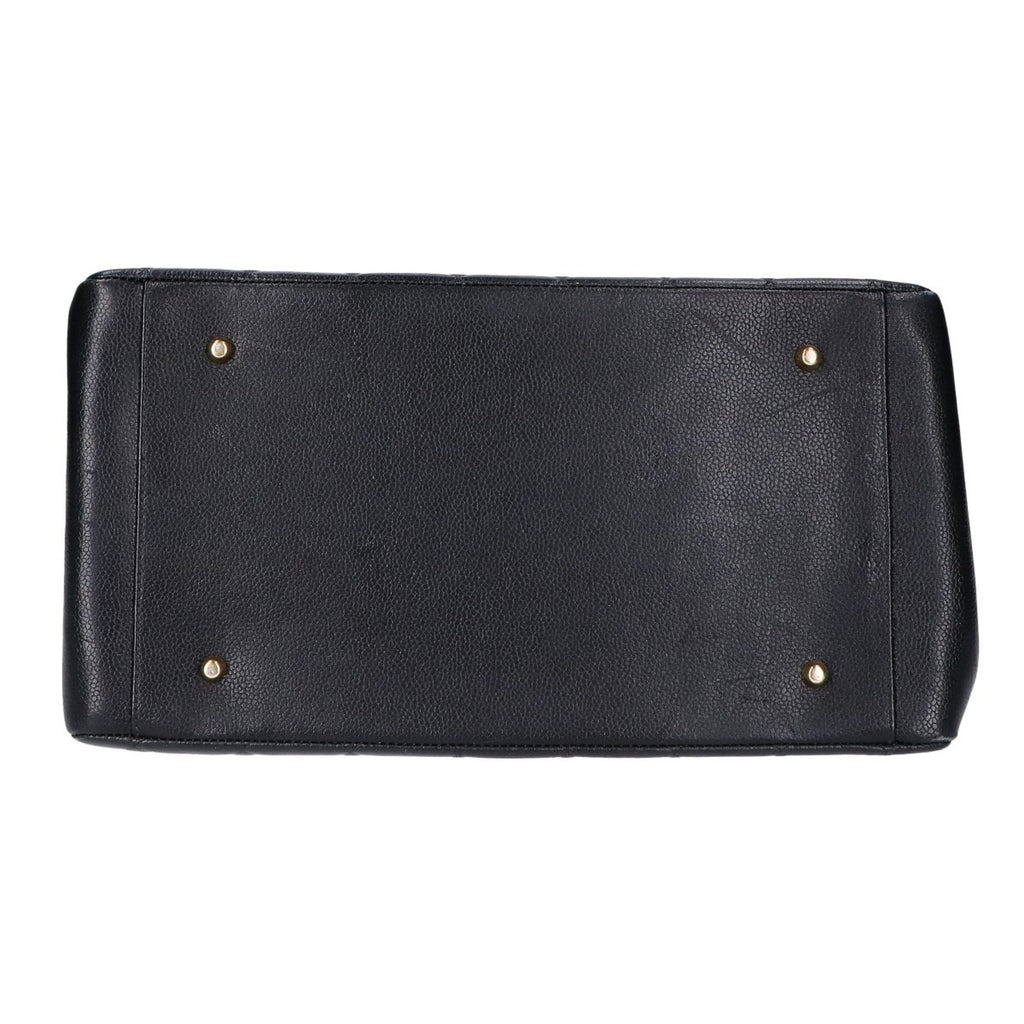 Chanel Black Grained Calfskin Handbag Tote Bag (Pre-Owned)