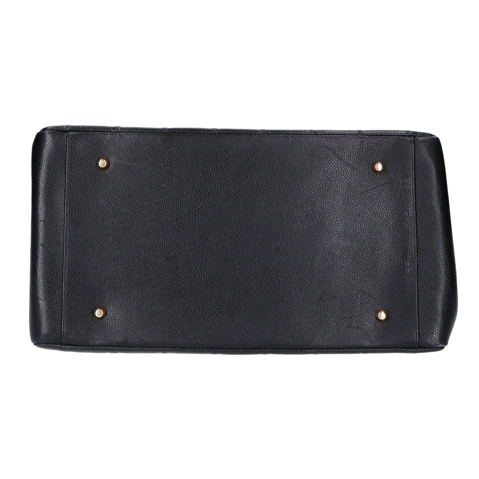 Chanel Black Grained Calfskin Handbag Tote Bag (Pre-Owned)