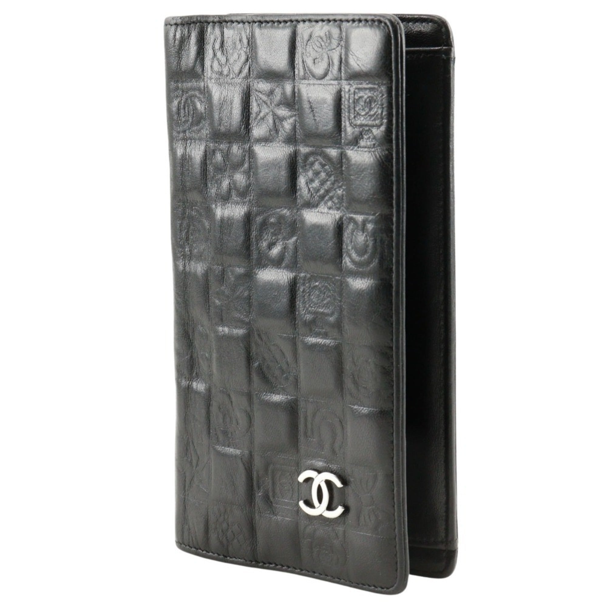 Chanel Black Leather Long Wallet (Bi-Fold) (Pre-Owned)
