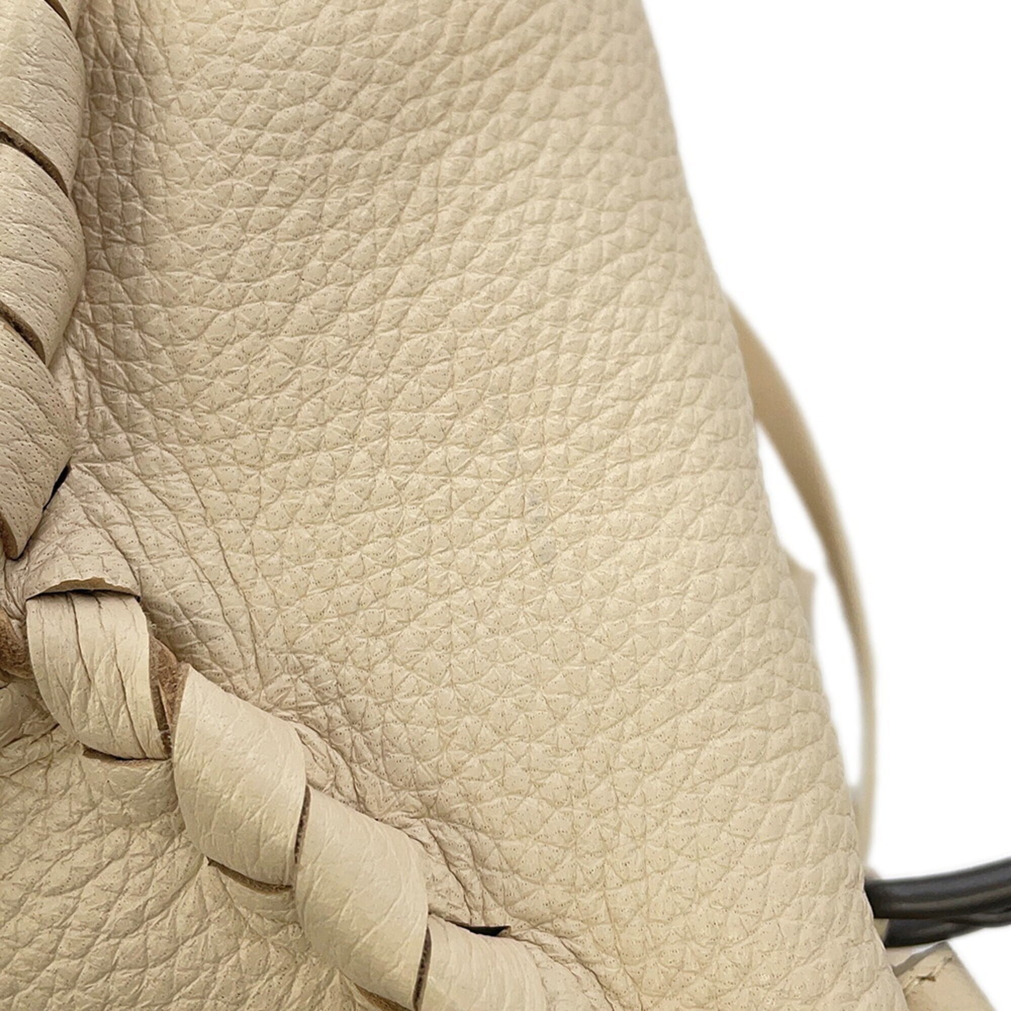 Bottega Veneta Black Ivory Leather Handbag (Pre-Owned)