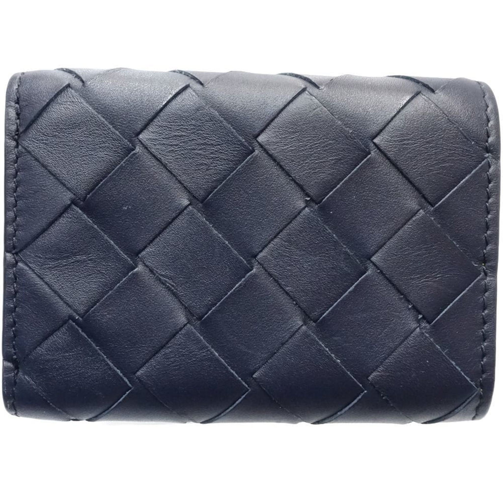 Bottega Veneta Intrecciato Navy Yellow Intrecciato Wallet (Tri-Fold) (Pre-Owned)