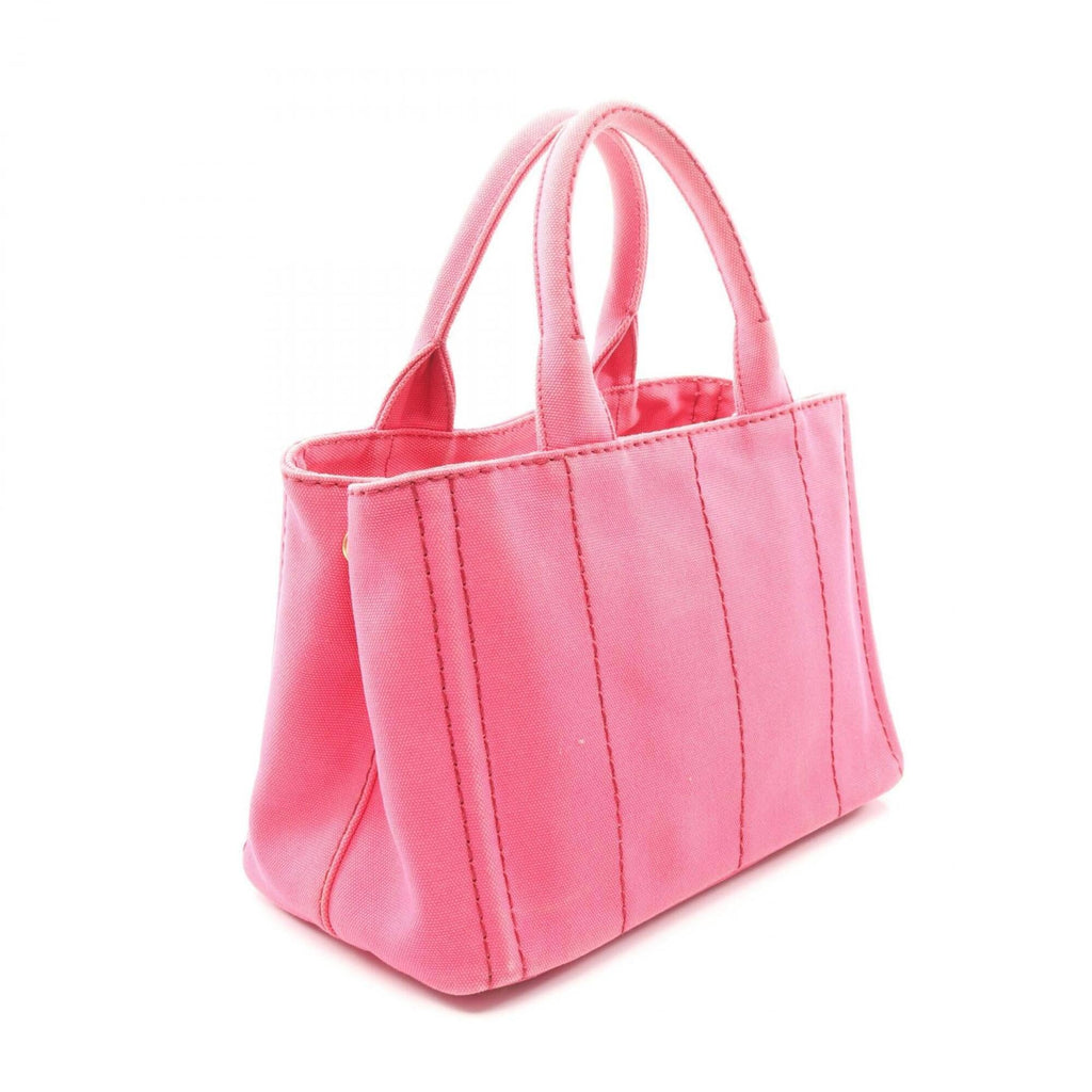 Prada Pink Canvas Handbag Tote Bag (Pre-Owned)