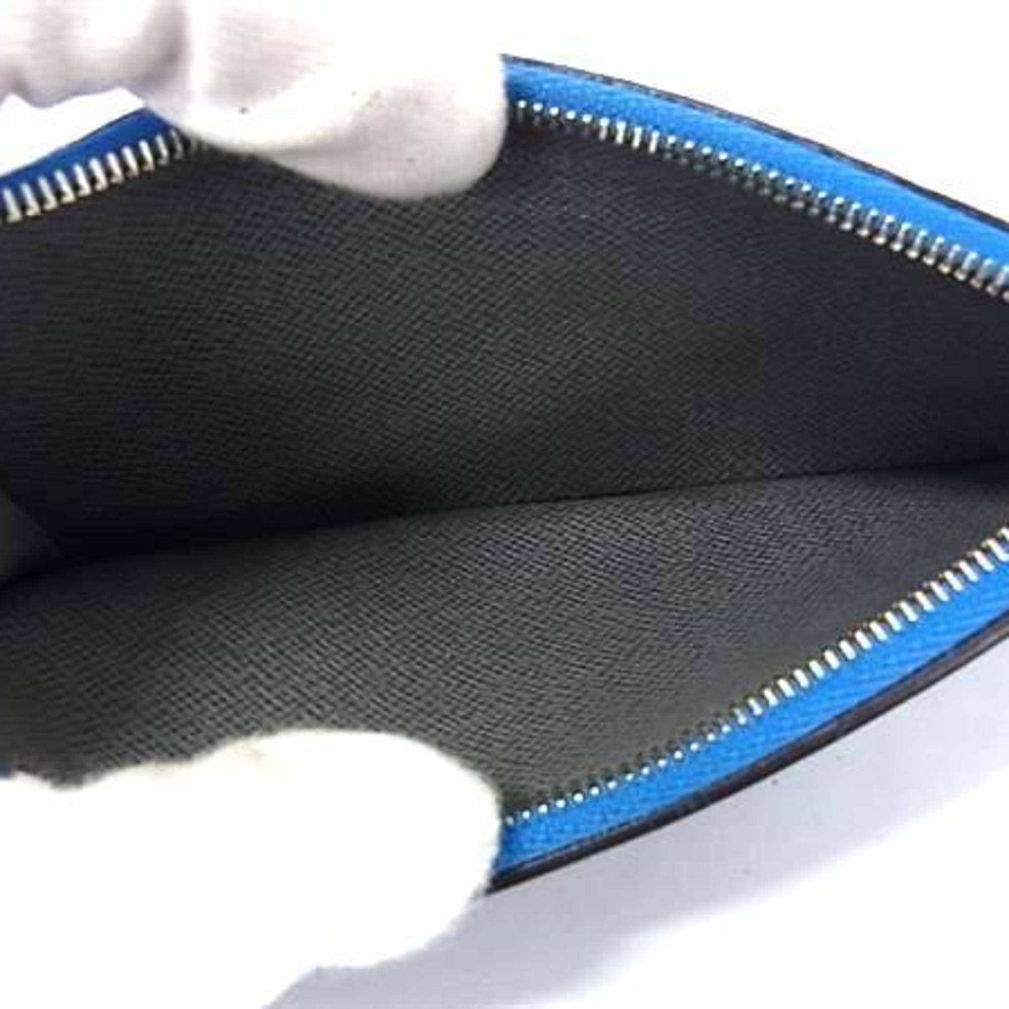 Louis Vuitton Taiga Blue Taiga Leather Coin Purse/Coin Case (Pre-Owned)