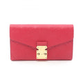 Louis Vuitton Red Color Leather Long Wallet (Bi-Fold) (Pre-Owned)
