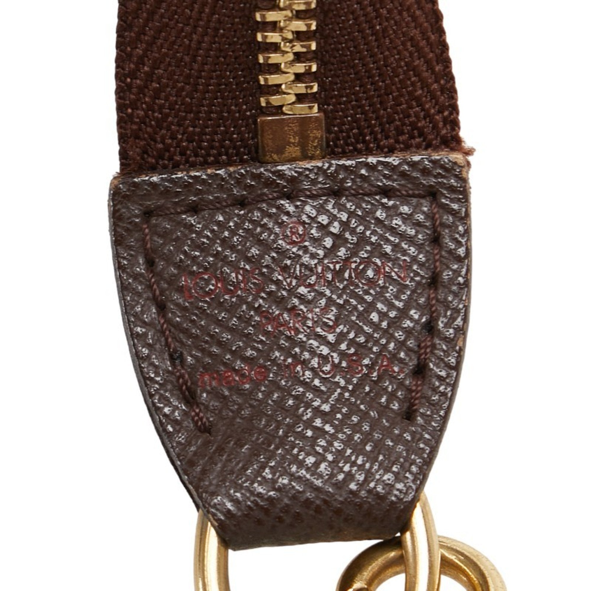 Louis Vuitton Brown Pvc Leather Handbag Pochette Pouch (Pre-Owned)