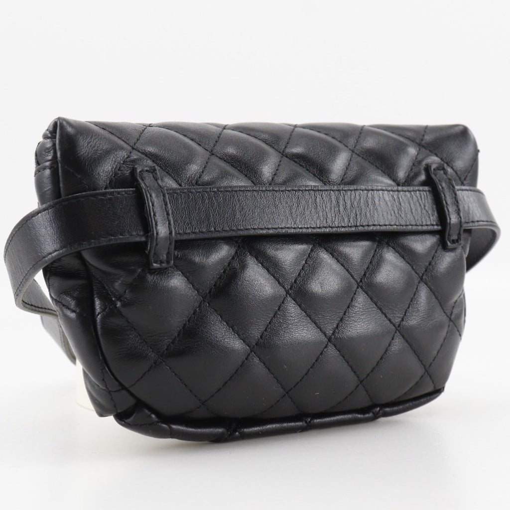 Chanel Black Leather Fanny Pack Sling Bag (Pre-Owned)