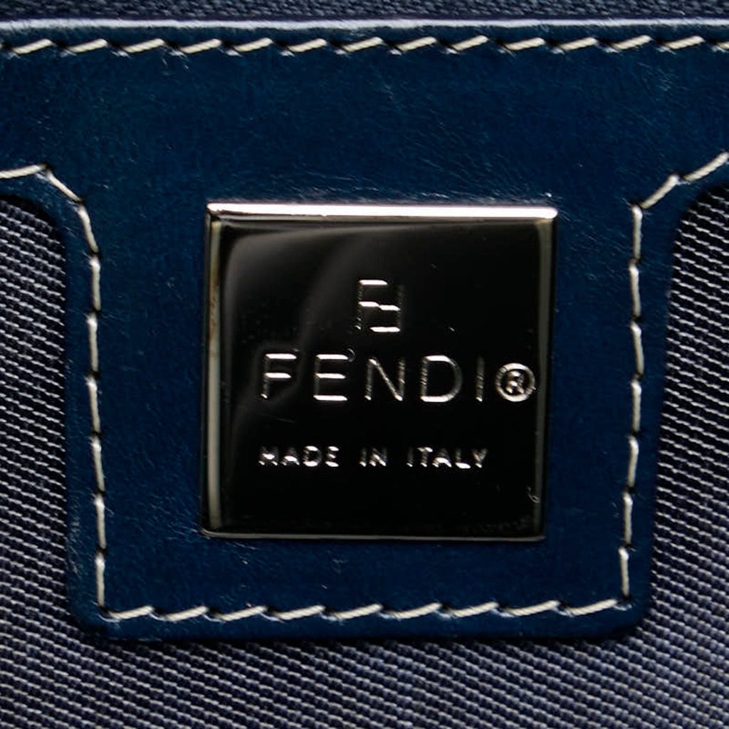 Fendi Navy Canvas Leather Handbag (Pre-Owned)