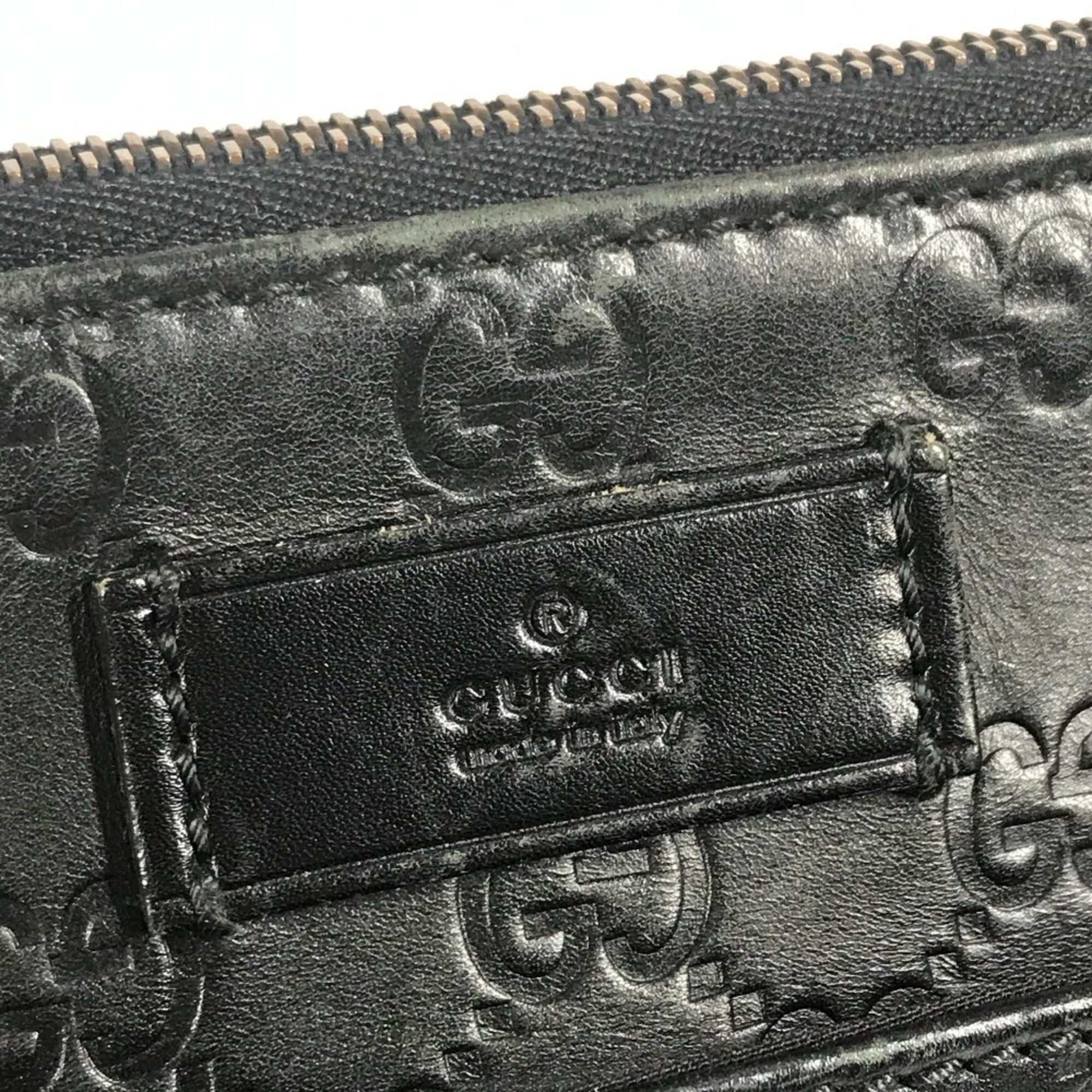 Gucci Black Gg Leather Briefcase Handbag Tote Bag (Pre-Owned)