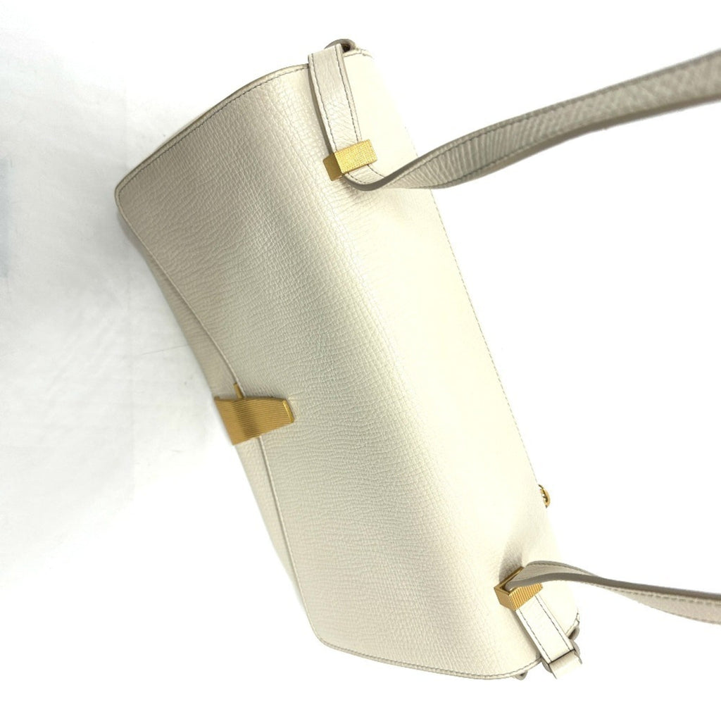 Bottega Veneta Ivory White Leather Shoulder Bag (Pre-Owned)