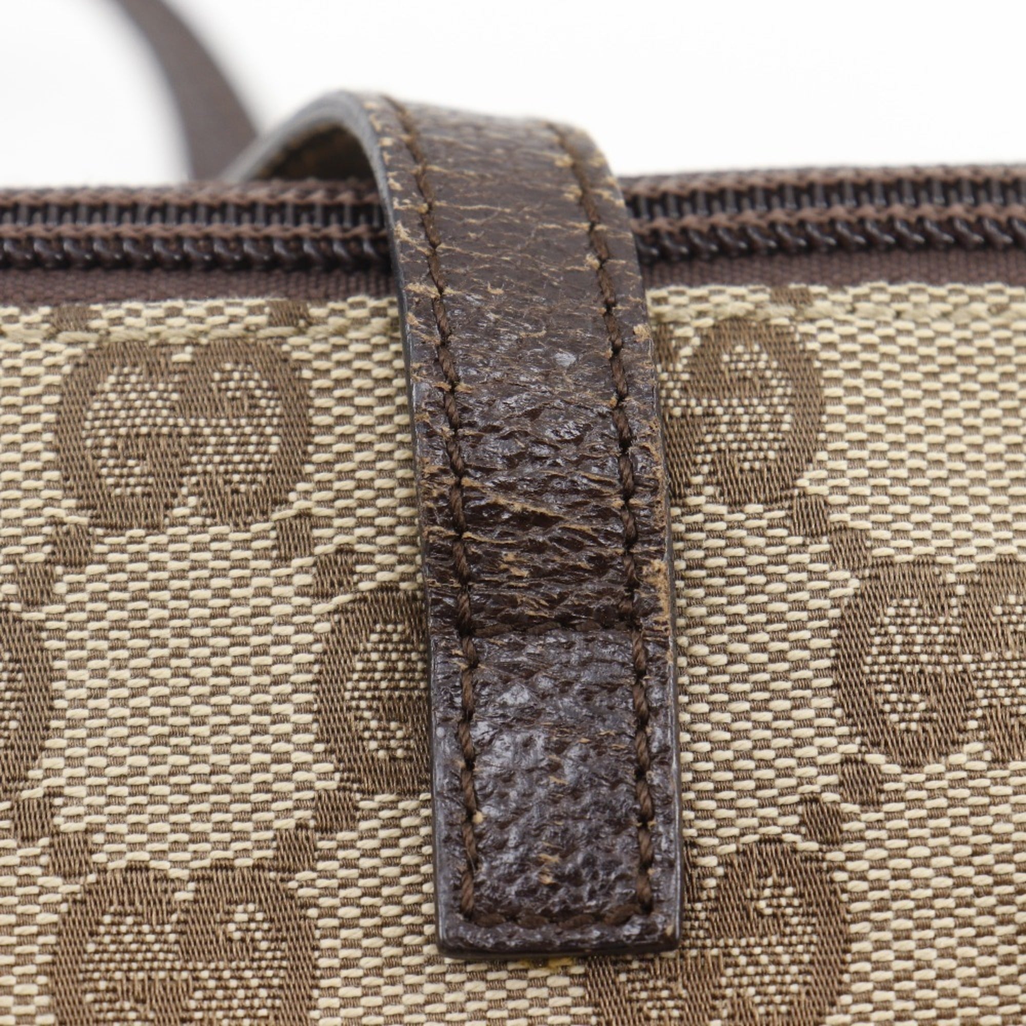Gucci Beige Gg Canvas Handbag (Pre-Owned)