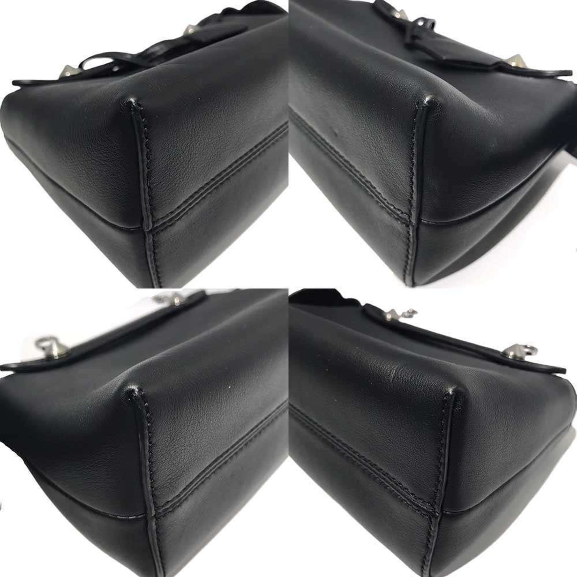 Fendi Black Leather Handbag Shoulder Bag (Pre-Owned)