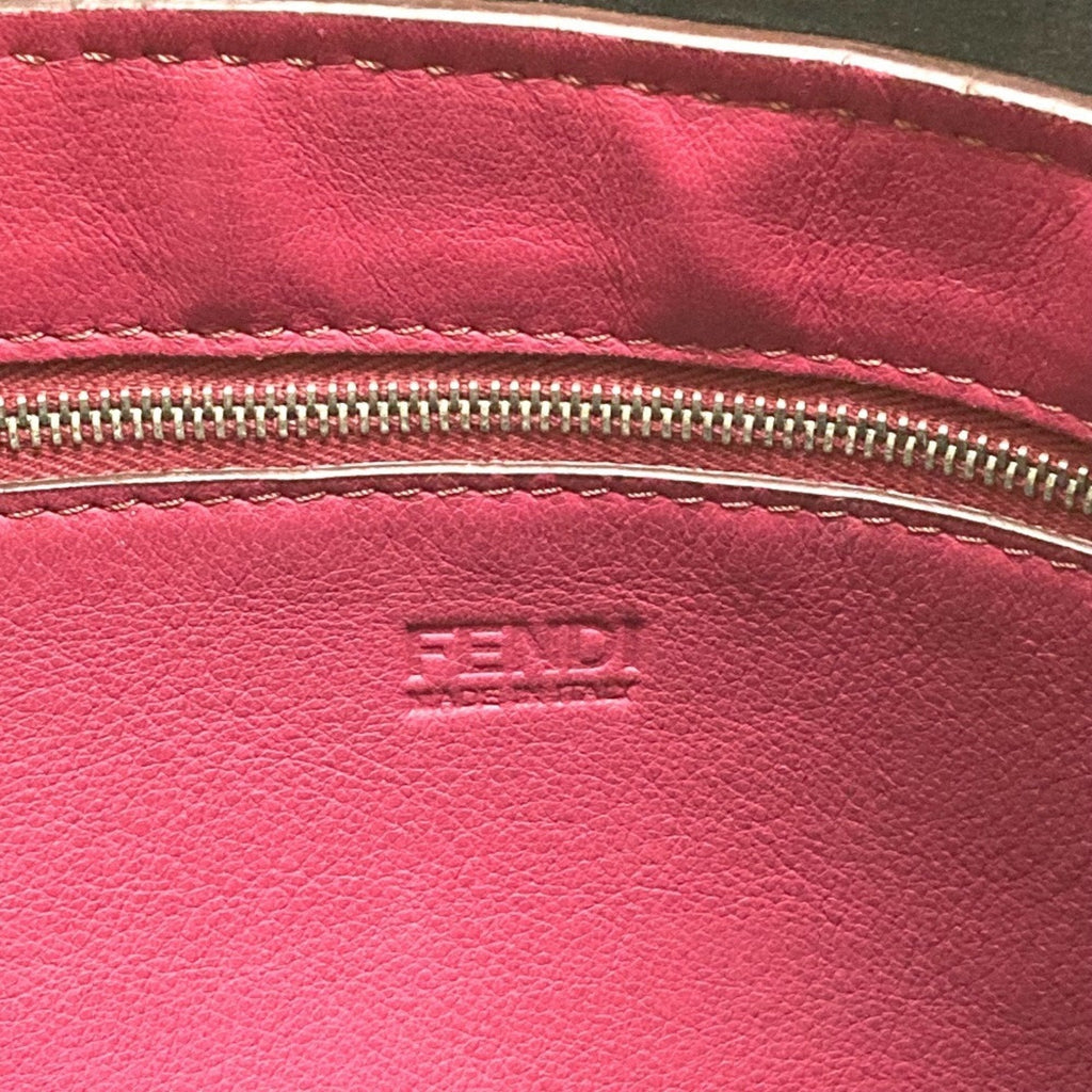 Fendi Black Purple Leather Shoulder Bag Tote Bag (Pre-Owned)