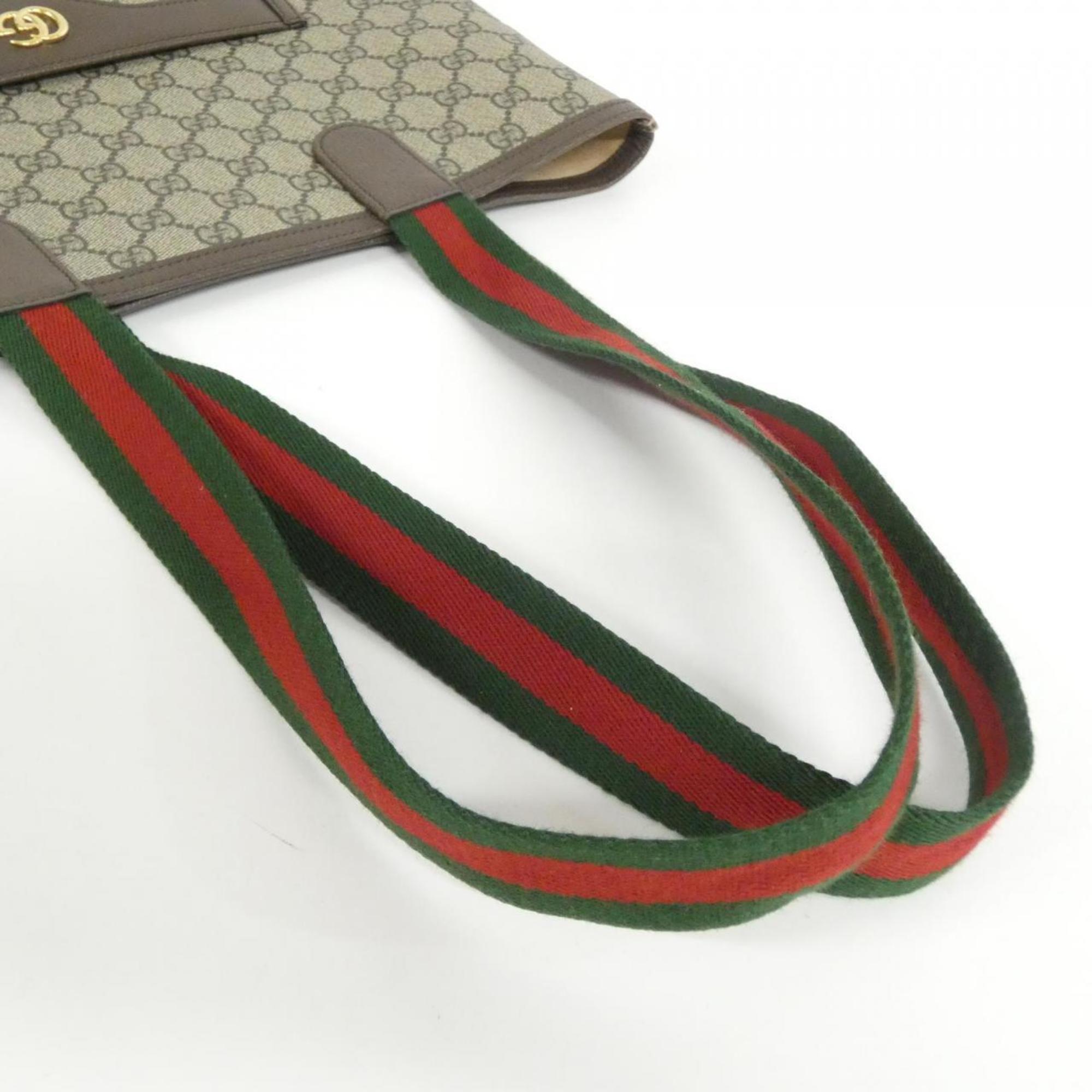 Gucci Beige Brown Gg Supreme Canvas Handbag (Pre-Owned)