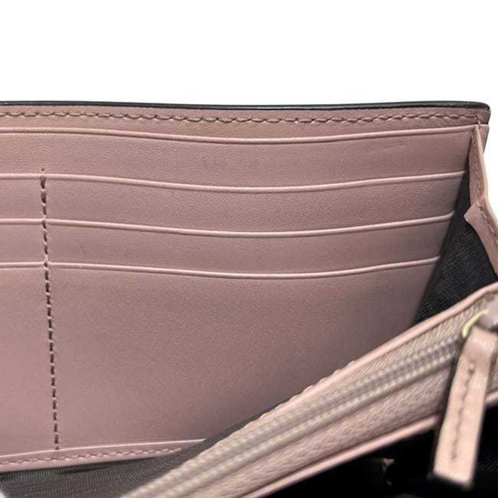 Gucci Beige Pink Leather Long Wallet (Bi-Fold) (Pre-Owned)