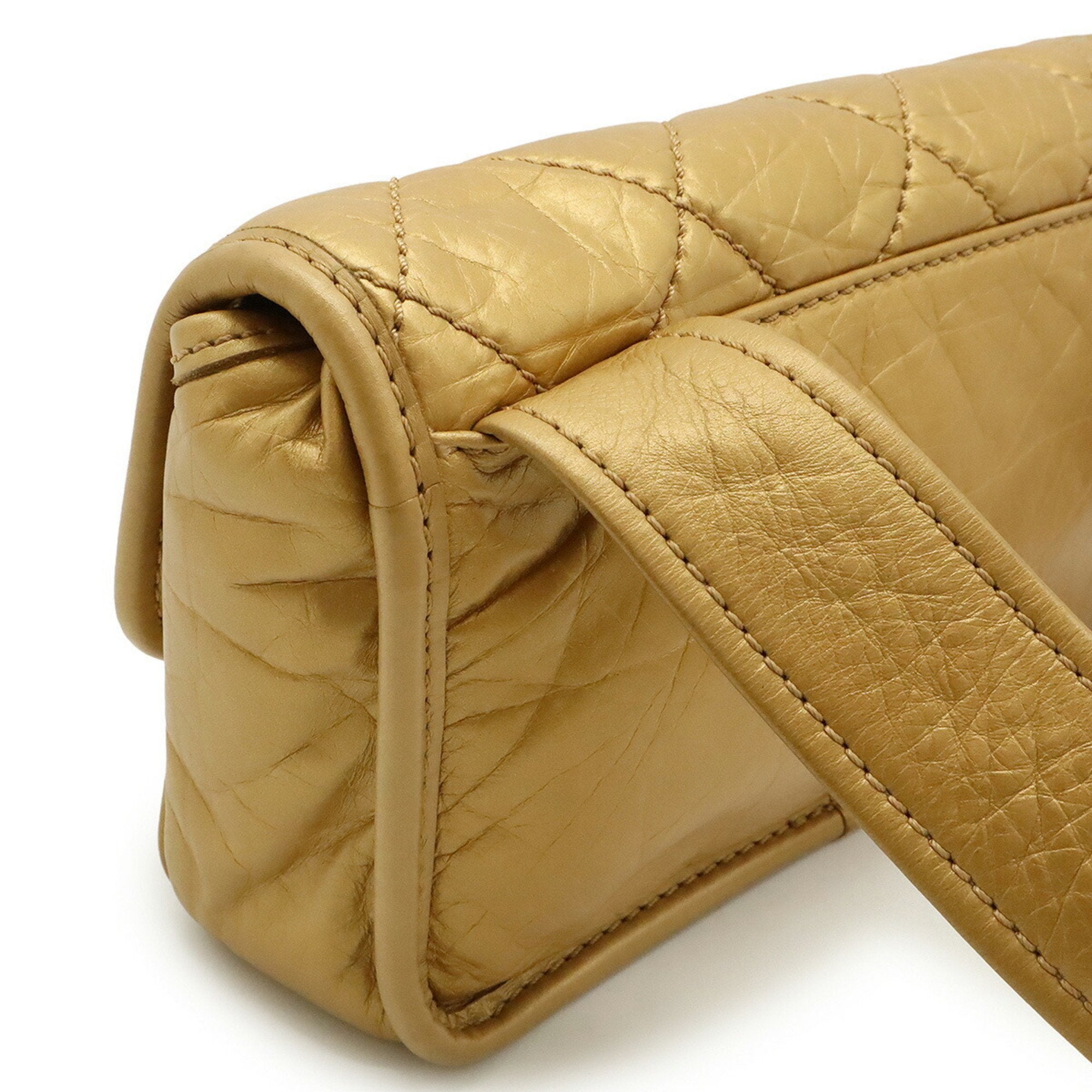 Chanel Gold Leather Shoulder Bag (Pre-Owned)