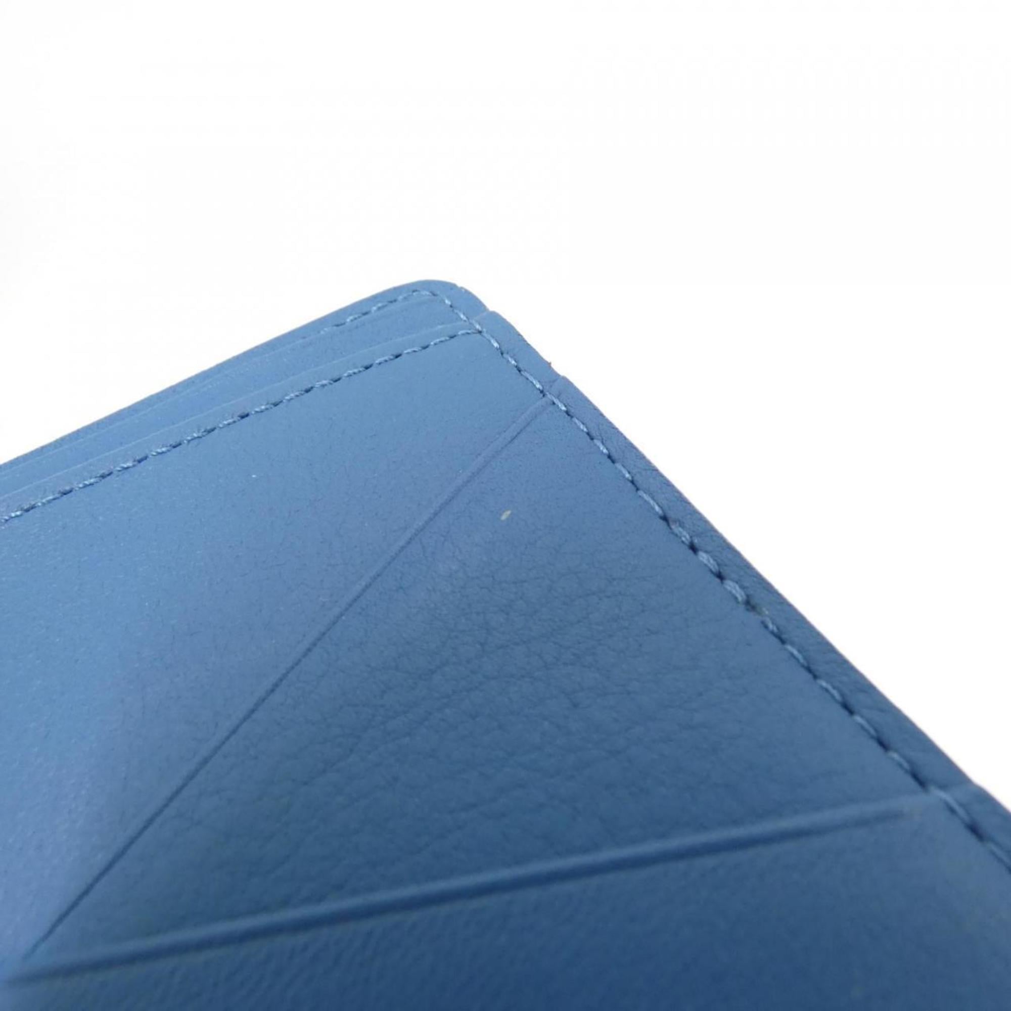 Louis Vuitton Blue Leather Long Bill Wallet (Bi-Fold) (Pre-Owned)