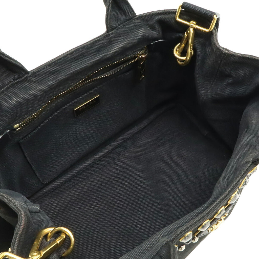 Prada Black Nero Canapa Handbag Shoulder Bag (Pre-Owned)