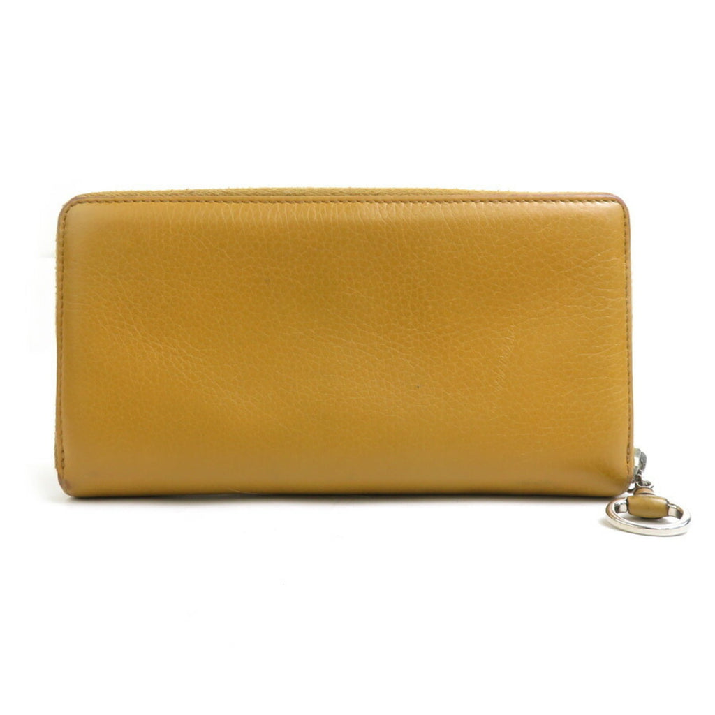 Gucci Beige Brown Leather Long Wallet (Bi-Fold) (Pre-Owned)