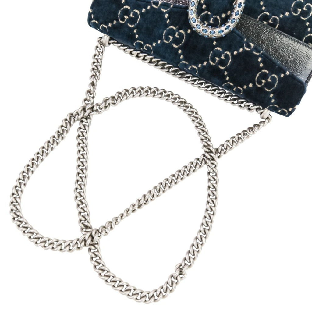 Gucci Navy Velvet Shoulder Bag (Pre-Owned)