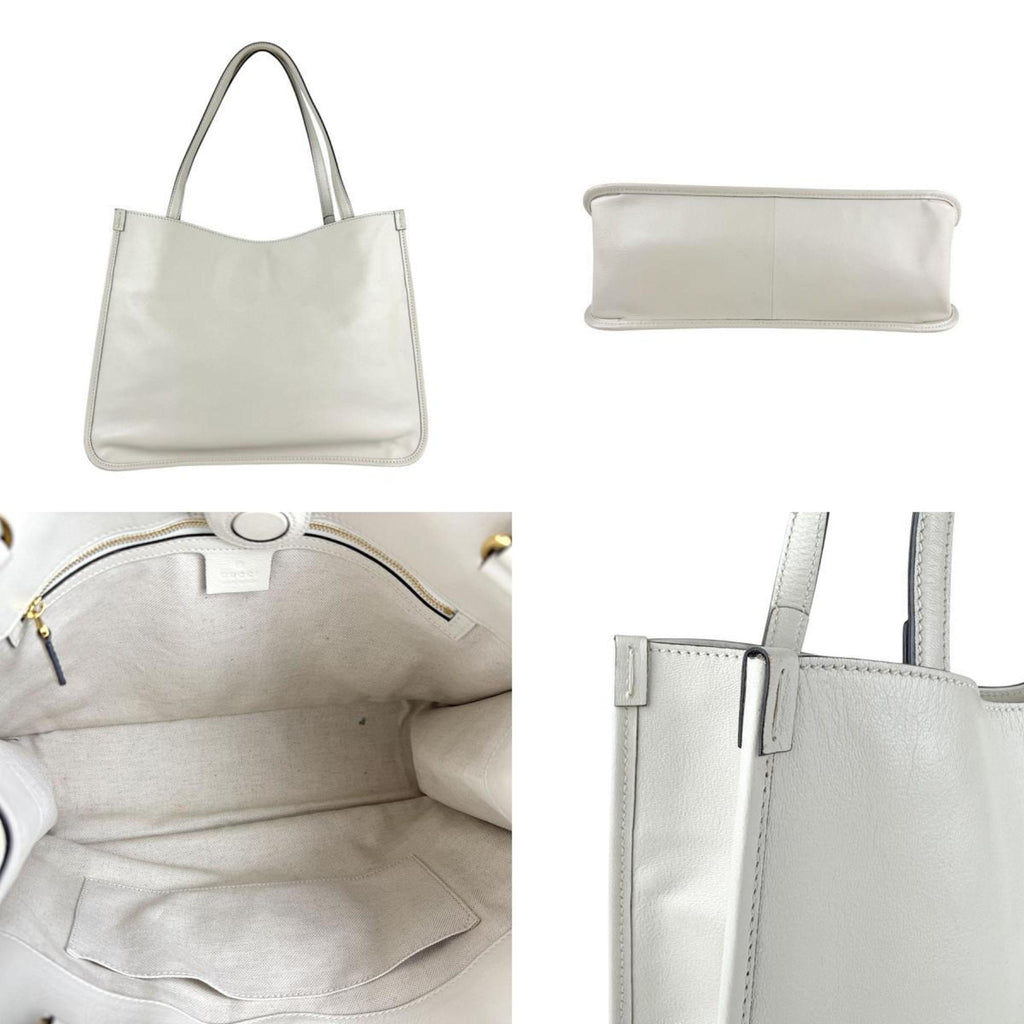 Gucci Horsebit Ivory Leather Shoulder Bag (Pre-Owned)