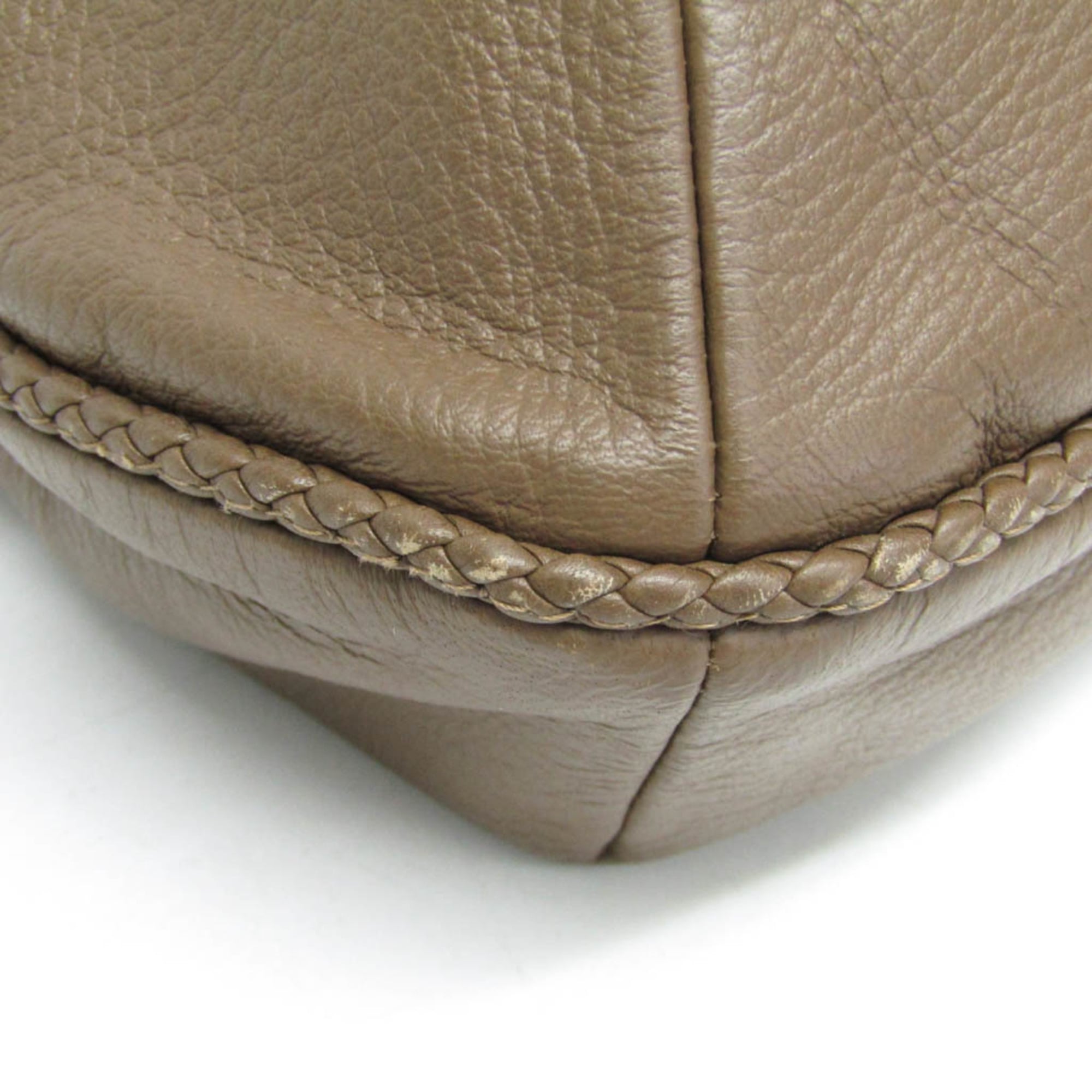 Gucci Bamboo Shoulder Bag Leather Brown Leather Shoulder Bag Bag (Pre-Owned)