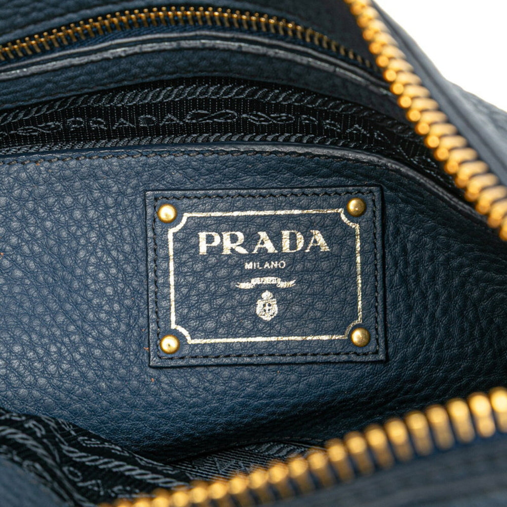 Prada Blue Vitello Daino Handbag (Pre-Owned)
