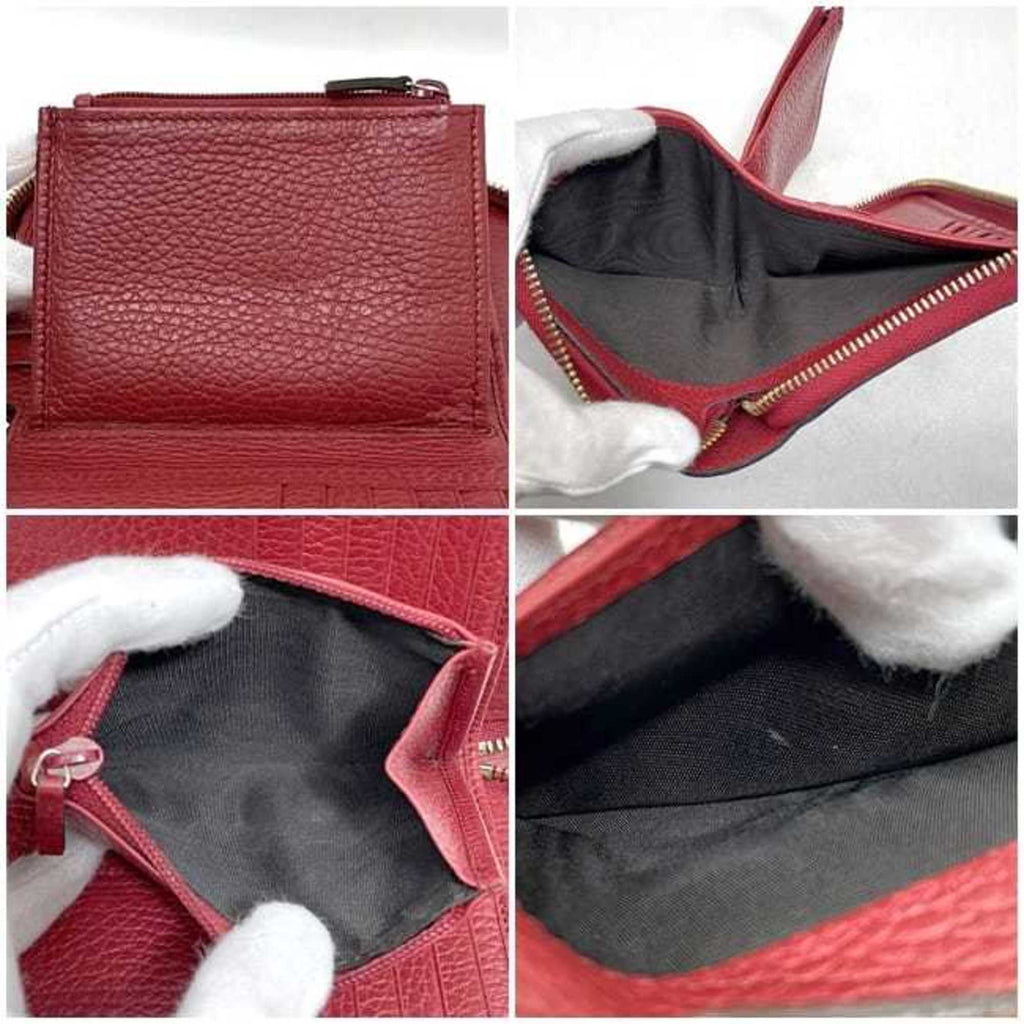 Gucci Red Color Leather Wallet (Bi-Fold) (Pre-Owned)