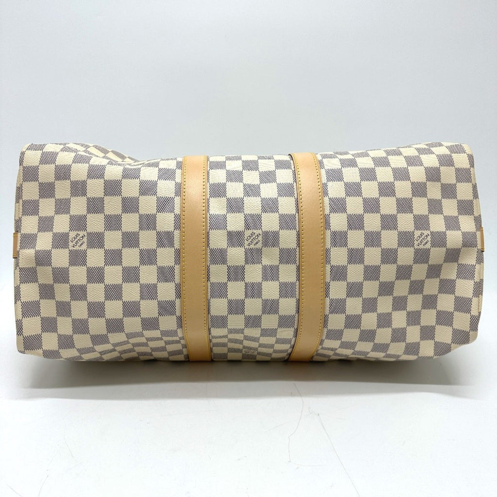 Louis Vuitton White Damier Azur Boston Bag (Pre-Owned)
