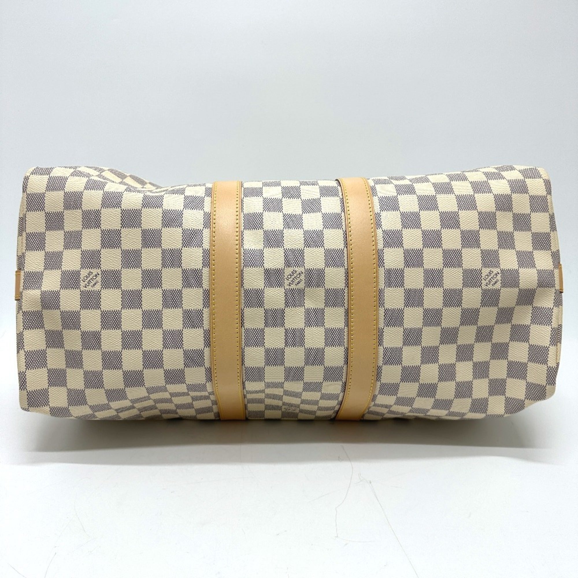 Louis Vuitton White Damier Azur Boston Bag (Pre-Owned)