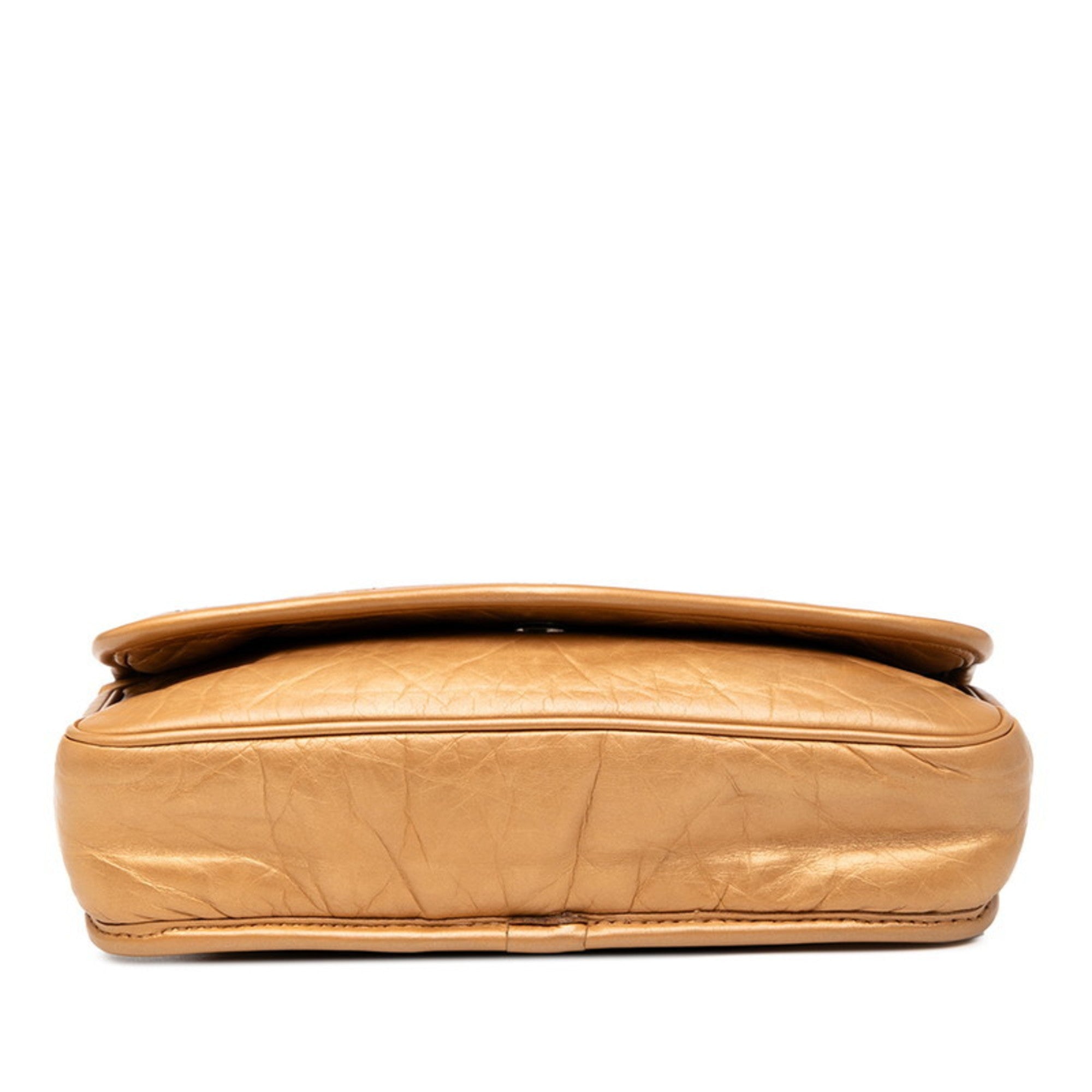 Chanel Gold Leather Shoulder Bag (Pre-Owned)