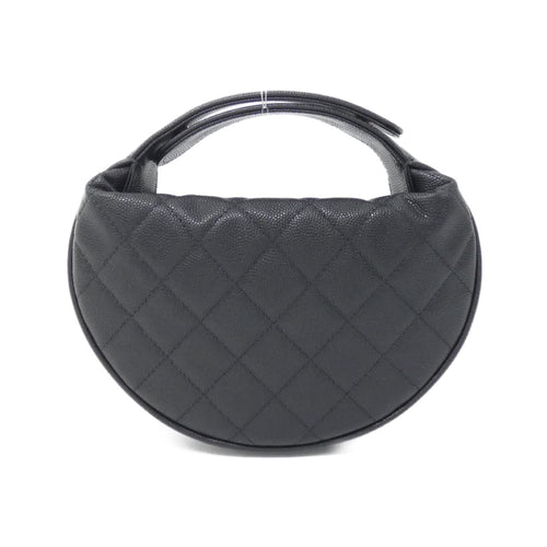 Chanel Black Grained Calfskin Handbag (Pre-Owned)