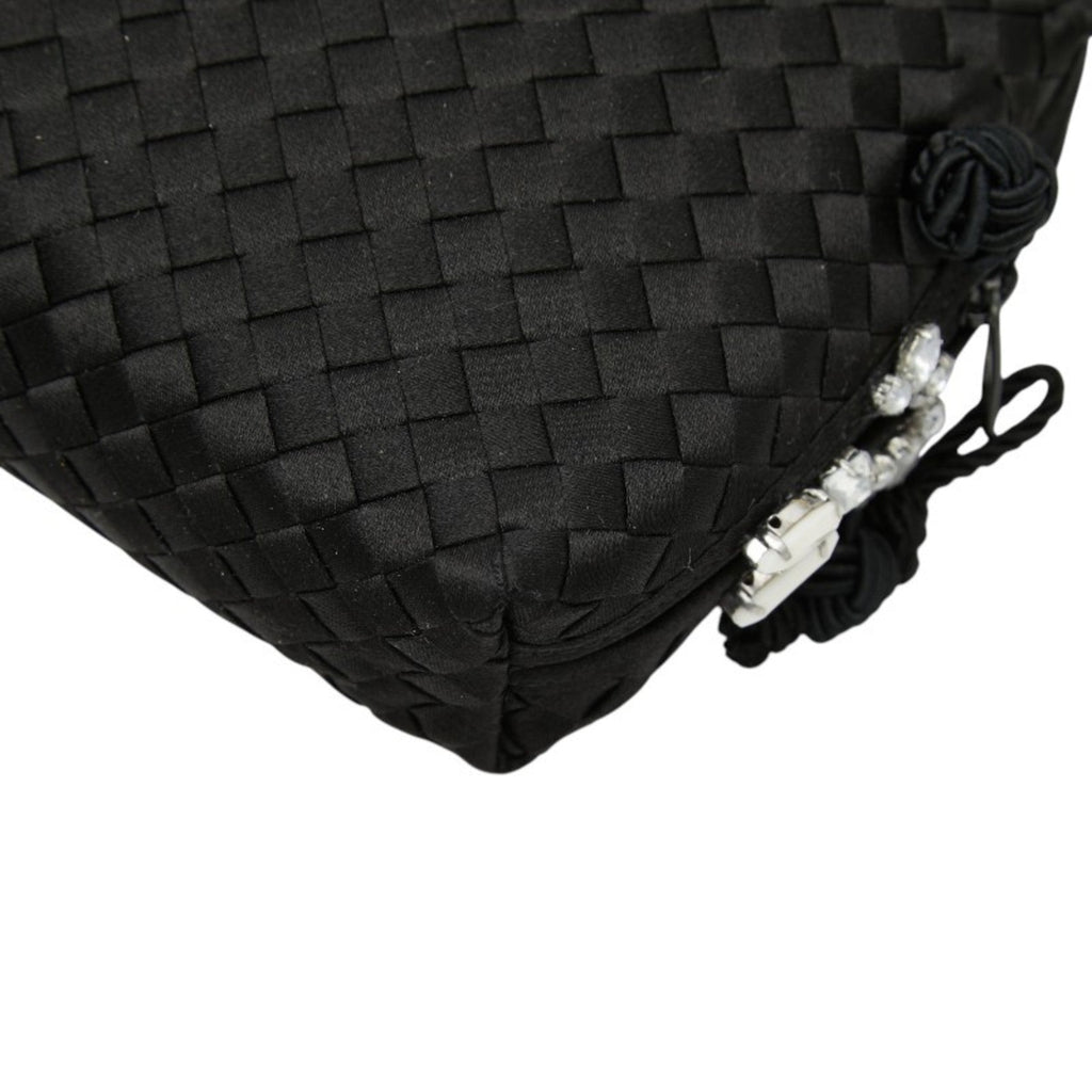 Bottega Veneta Black Satin Shoulder Bag (Pre-Owned)