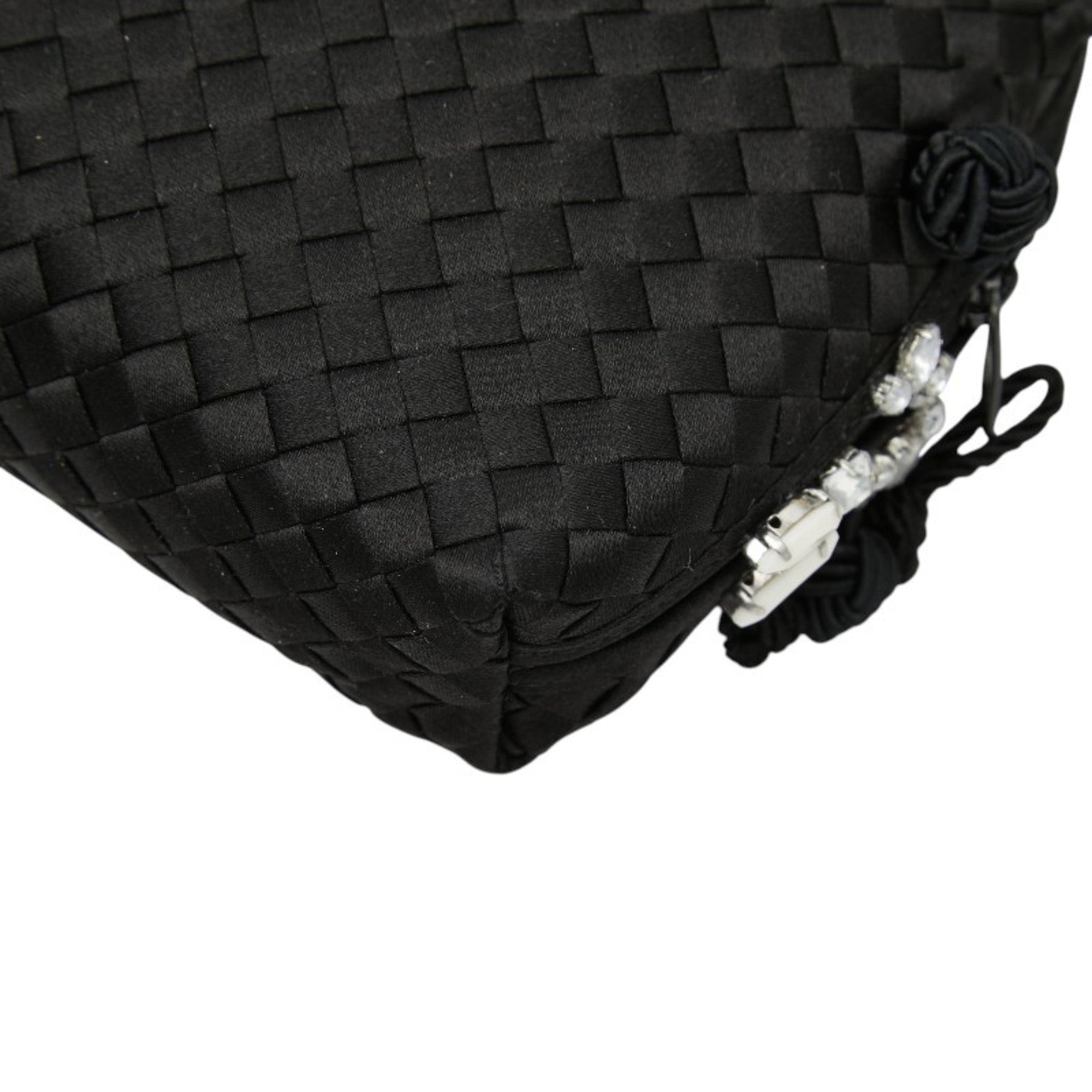 Bottega Veneta Black Satin Shoulder Bag (Pre-Owned)