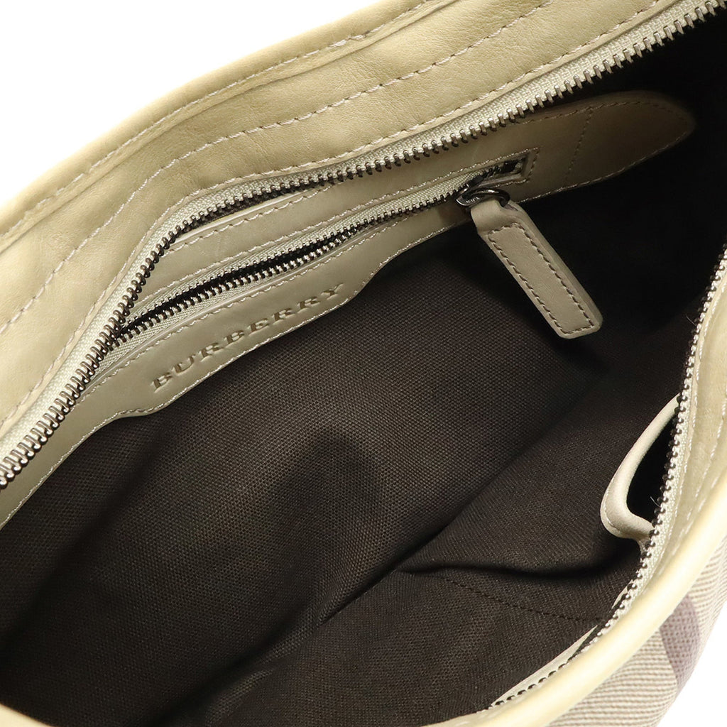 Burberry Brown Grayish Pvc Leather Shoulder Bag (Pre-Owned)
