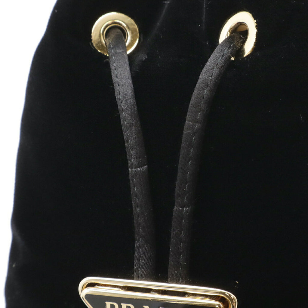 Prada Black Nero Velvet Pouch Shoulder Bag (Pre-Owned)