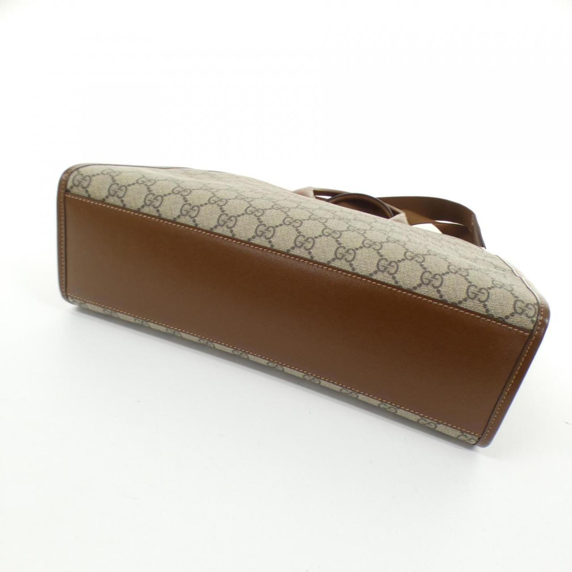 Gucci Beige Brown Gg Supreme Handbag (Pre-Owned)