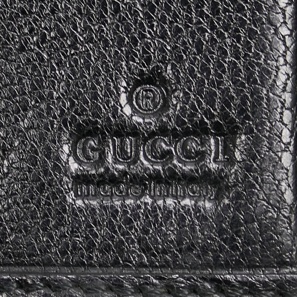 Gucci Black Green Leather Coin Purse/Coin Case (Pre-Owned)