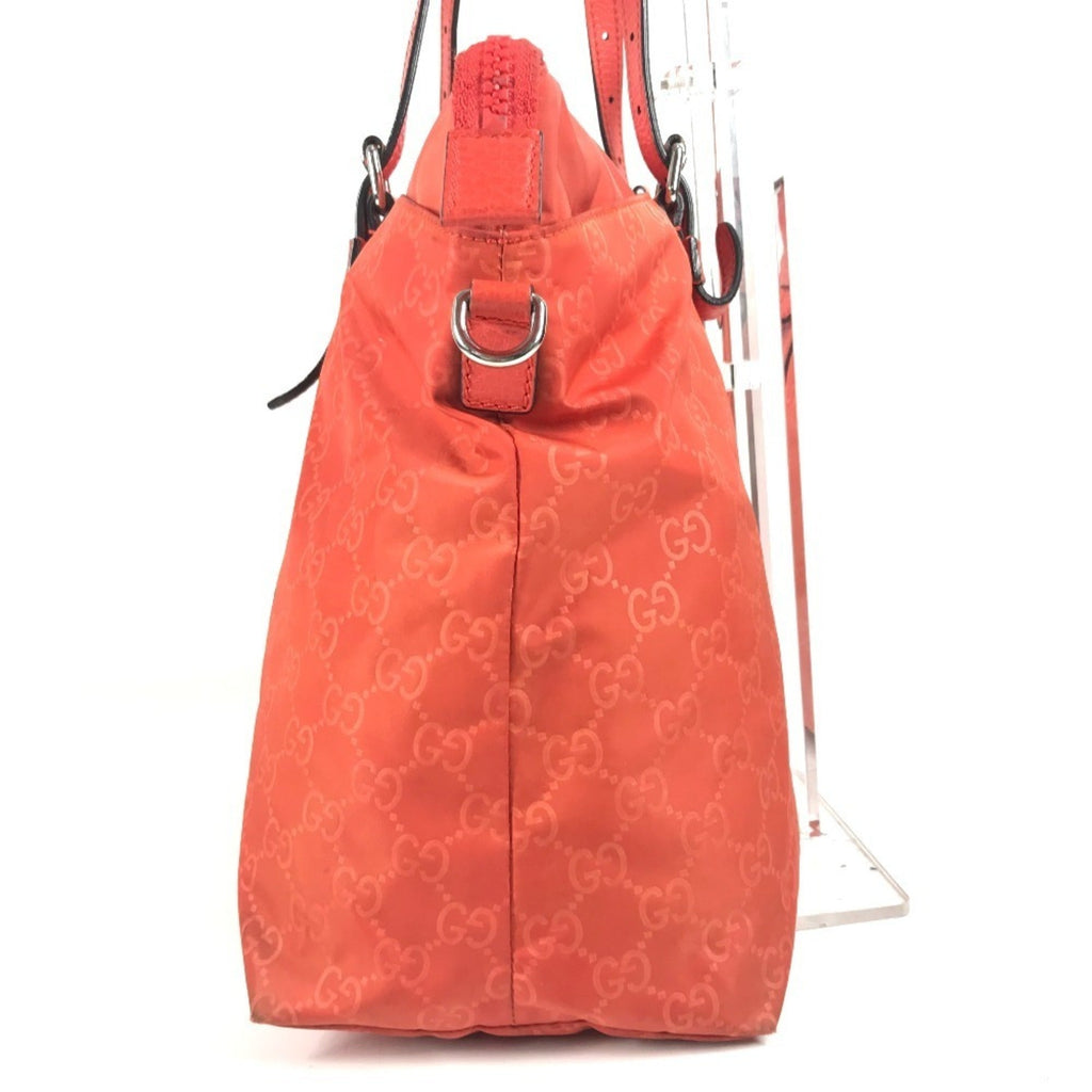 Gucci Orange Nylon Handbag Shoulder Bag Tote Bag (Pre-Owned)