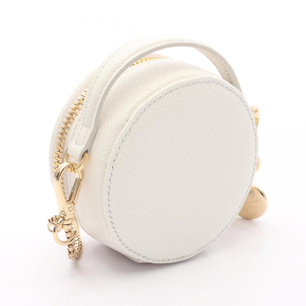 Prada Saffiano White Saffiano Triangle Pouch Shoulder Bag (Pre-Owned)