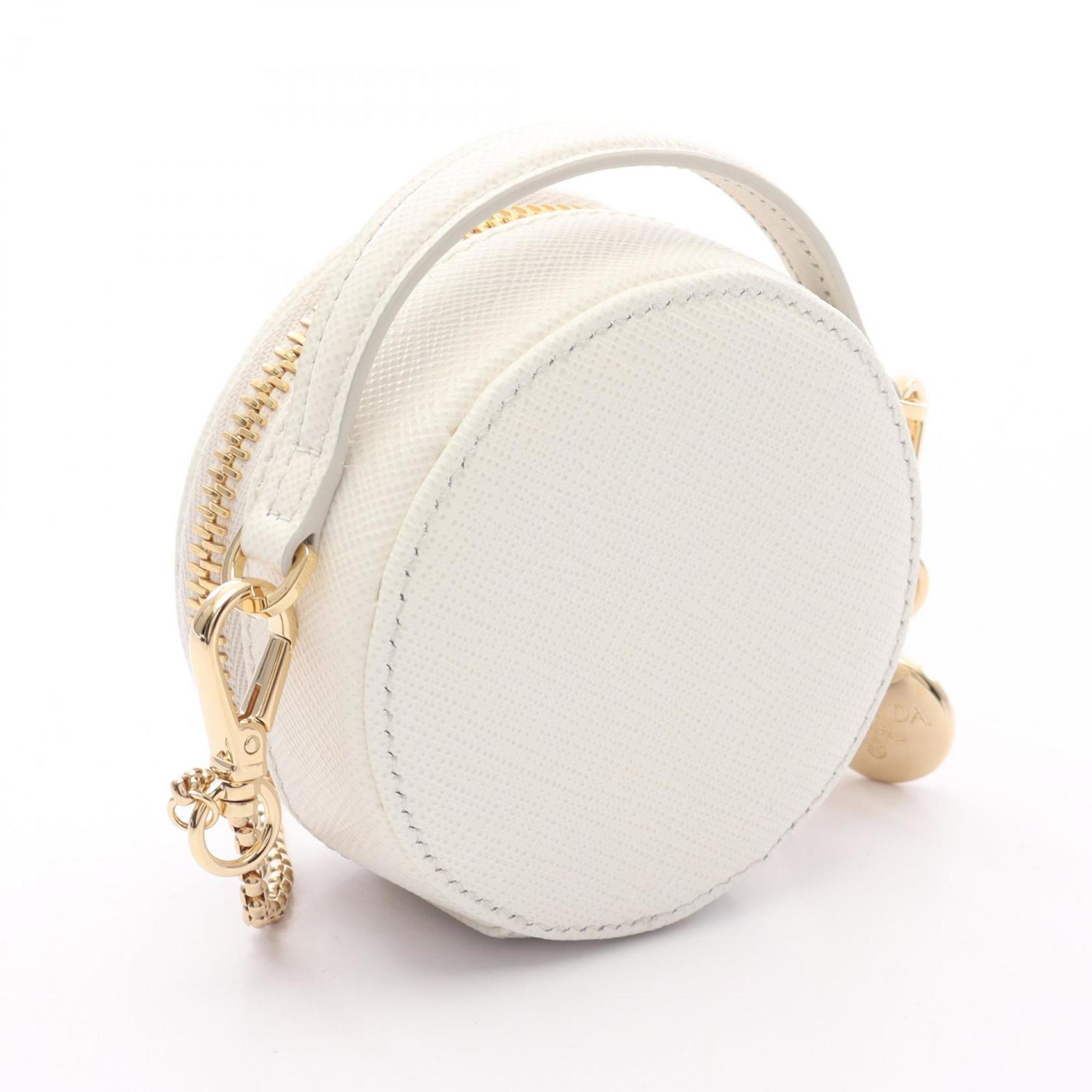 Prada Saffiano White Saffiano Triangle Pouch Shoulder Bag (Pre-Owned)