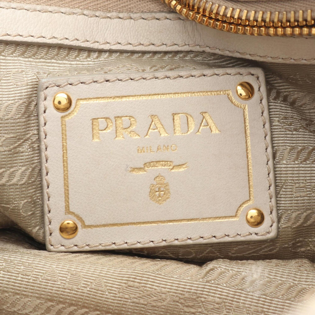 Prada Gray Leather Handbag (Pre-Owned)