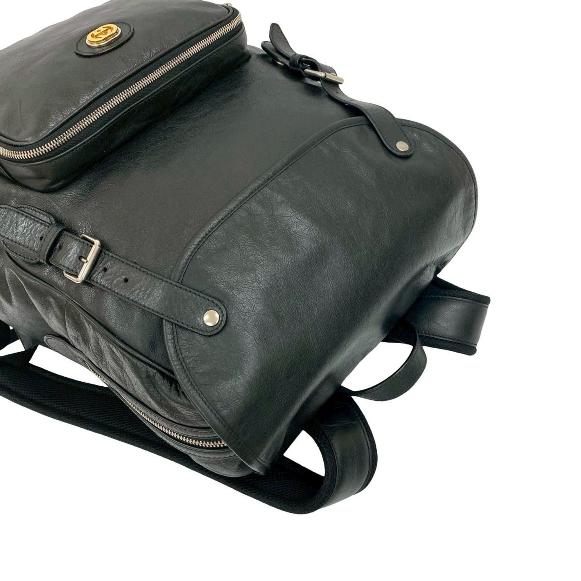 Gucci Black Leather Backpack (Pre-Owned)